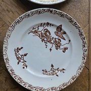 Ironstone dessert plates, poppies