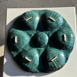 Plat à compartiment coquillages turquoise D28