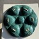 Plat à compartiment coquillages turquoise D28