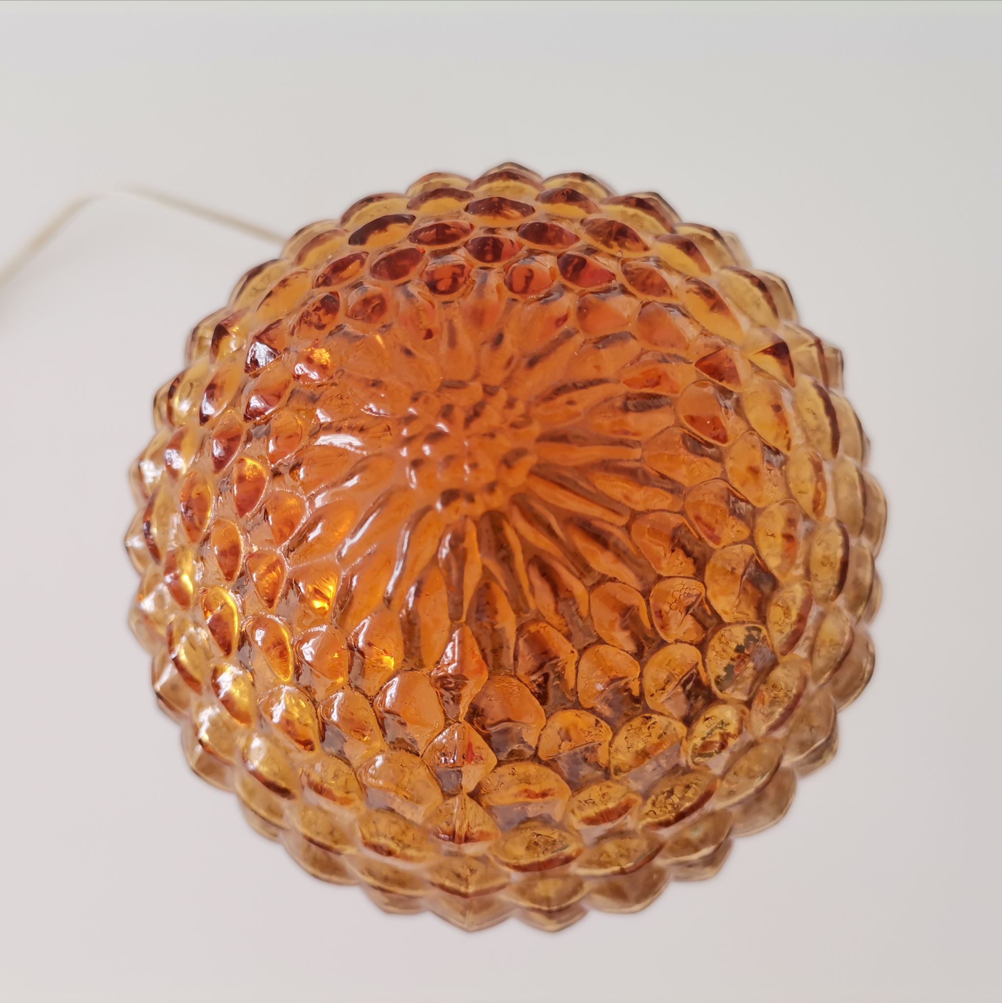 Lampe en verre chrome et ambre