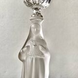 Paire d'anciens bougeoirs enverre Marie et Jésus