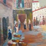 Oil on wood Nice Market