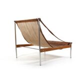 Grand Leather Lounge Chair 'Bequem' by Stig Poulsson c.1970