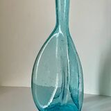 Vase en verre bullé turquoise