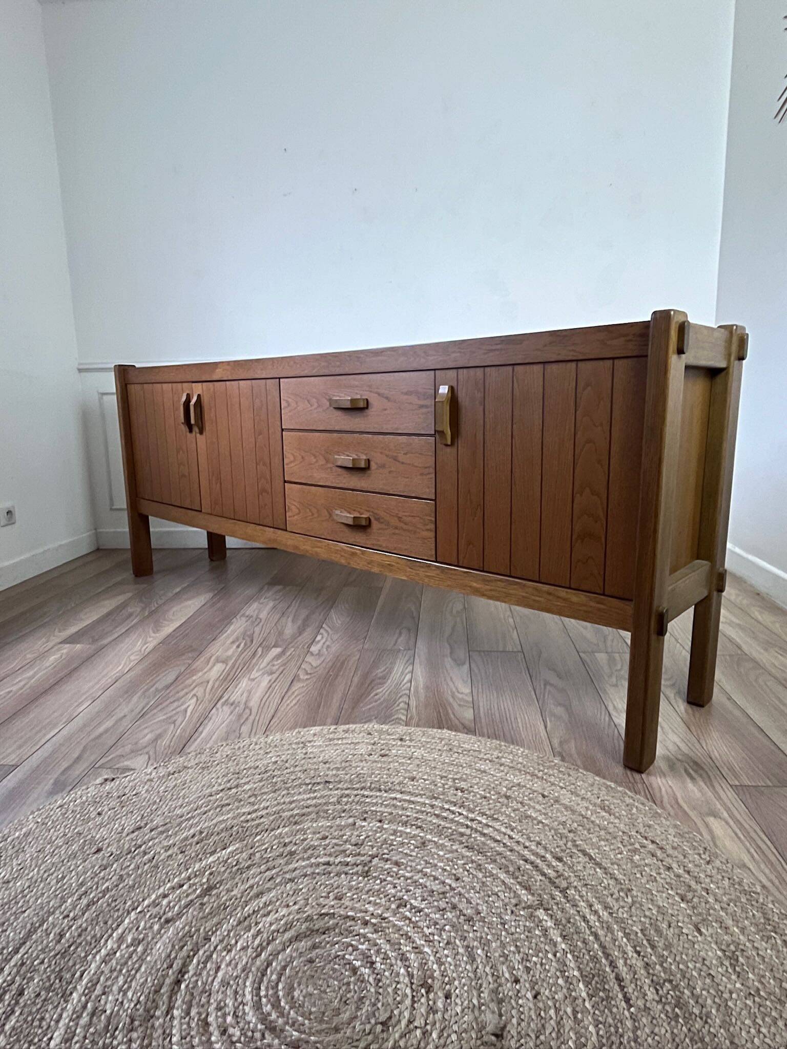 Large vintage brutalist sideboard
