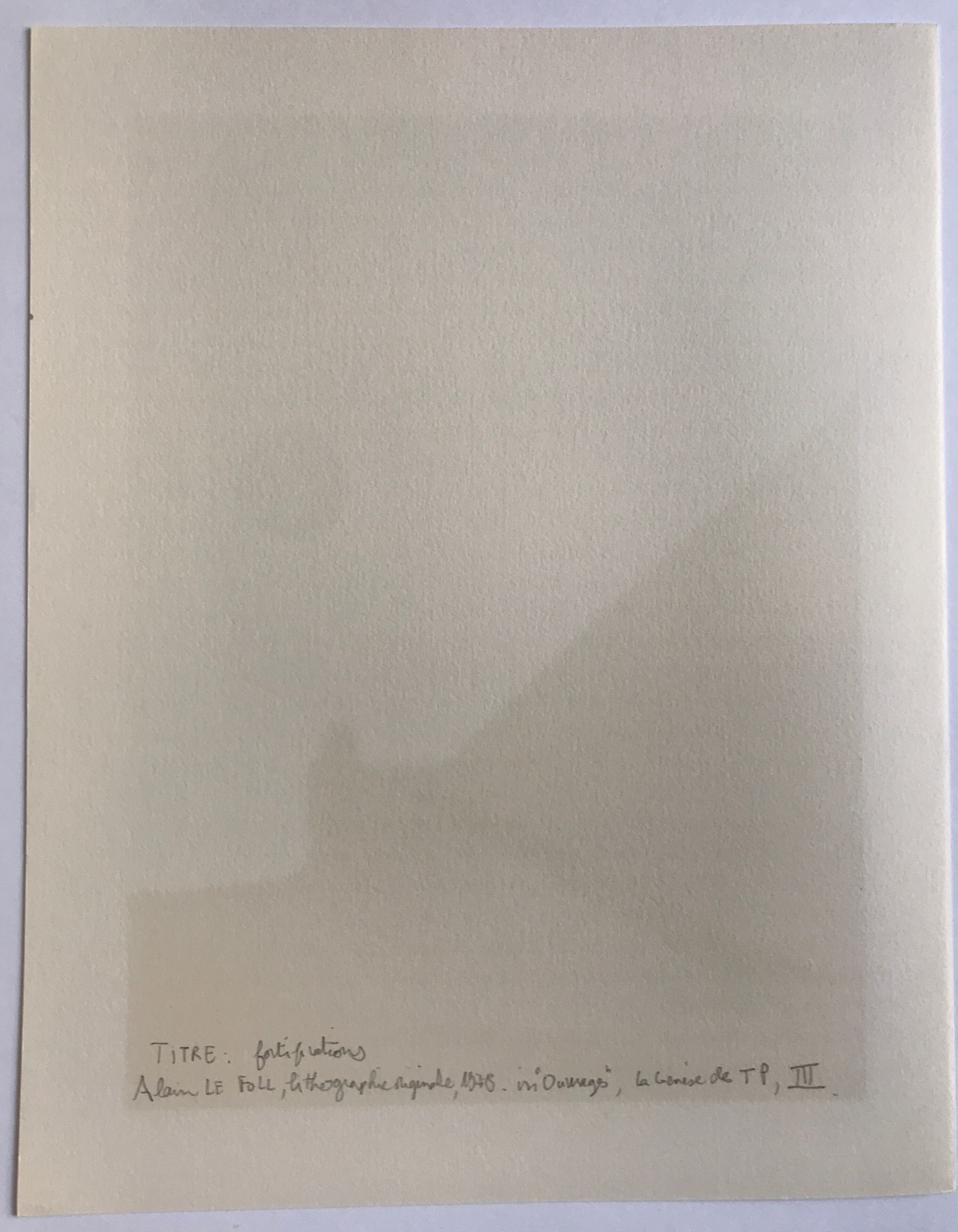 Original lithograph by Alain LE FOLL, Fortifications, 1978