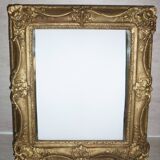 Wooden mirror and gilded stucco rocaille style 33x29