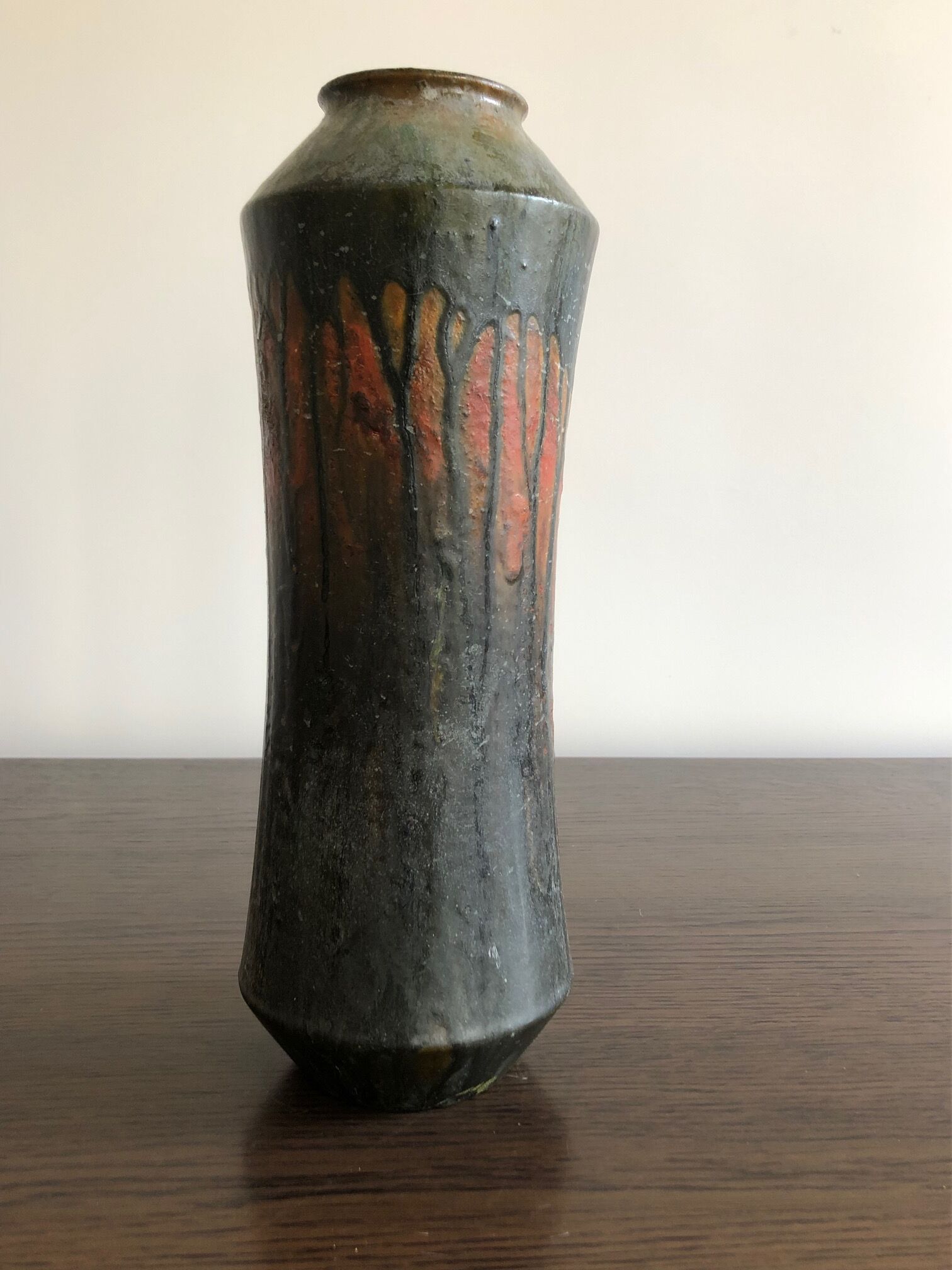 Large two-tone ceramic vase by Marcello Fantoni, 1950s