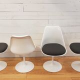White Tulip chairs by Eero Saarinen for Knoll 1960
