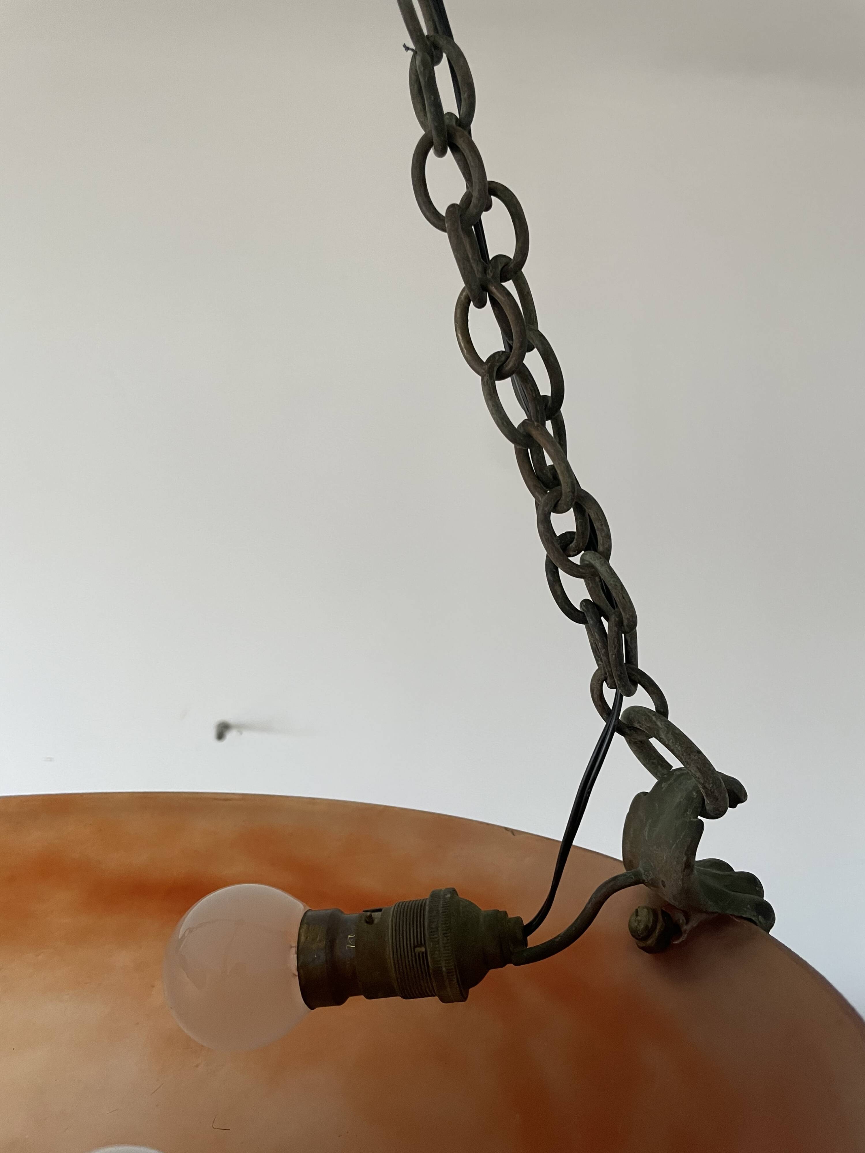 Art Deco pendant light in marbled glass