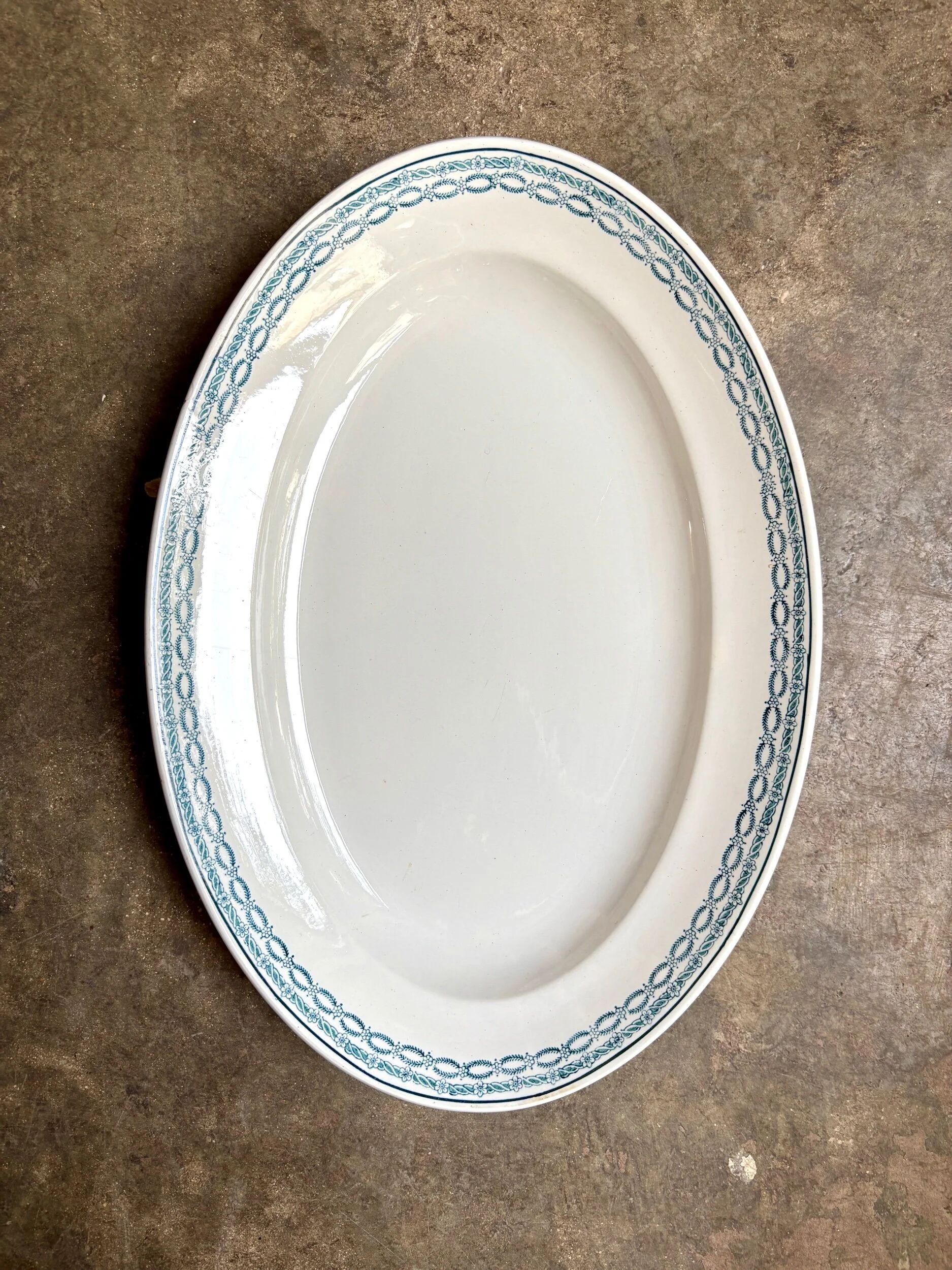 Large oval dish St Amand in blue ironstone