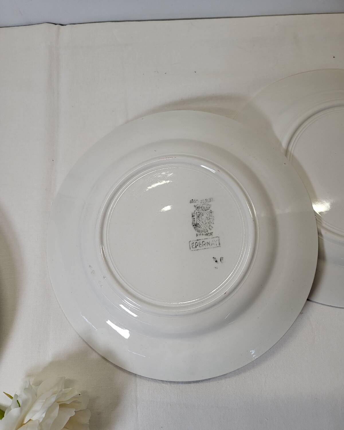 4 assiettes à dessert Sarreguemines épernay faïence vintage