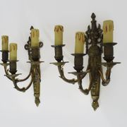 Magnificent Pair of Bronze Sconces with Louis XV Style Fire Pots. 1930s