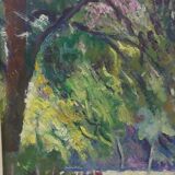 Oil painting on panel early 1900 landscape impressionist frame