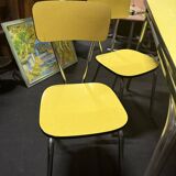 Table and 4 chairs in yellow formica
