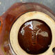 Red enamelled ceramic cup stamped vintage vallauris