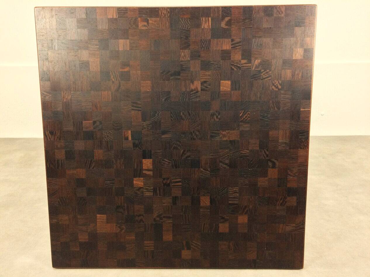 Dieter Waeckerlin coffee table in palm wood marquetry.