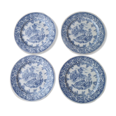 Set of 4 dessert plates in earthenware " English Style "