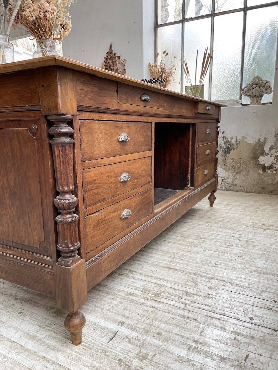 Comptoir en chêne drapier chêne 1900