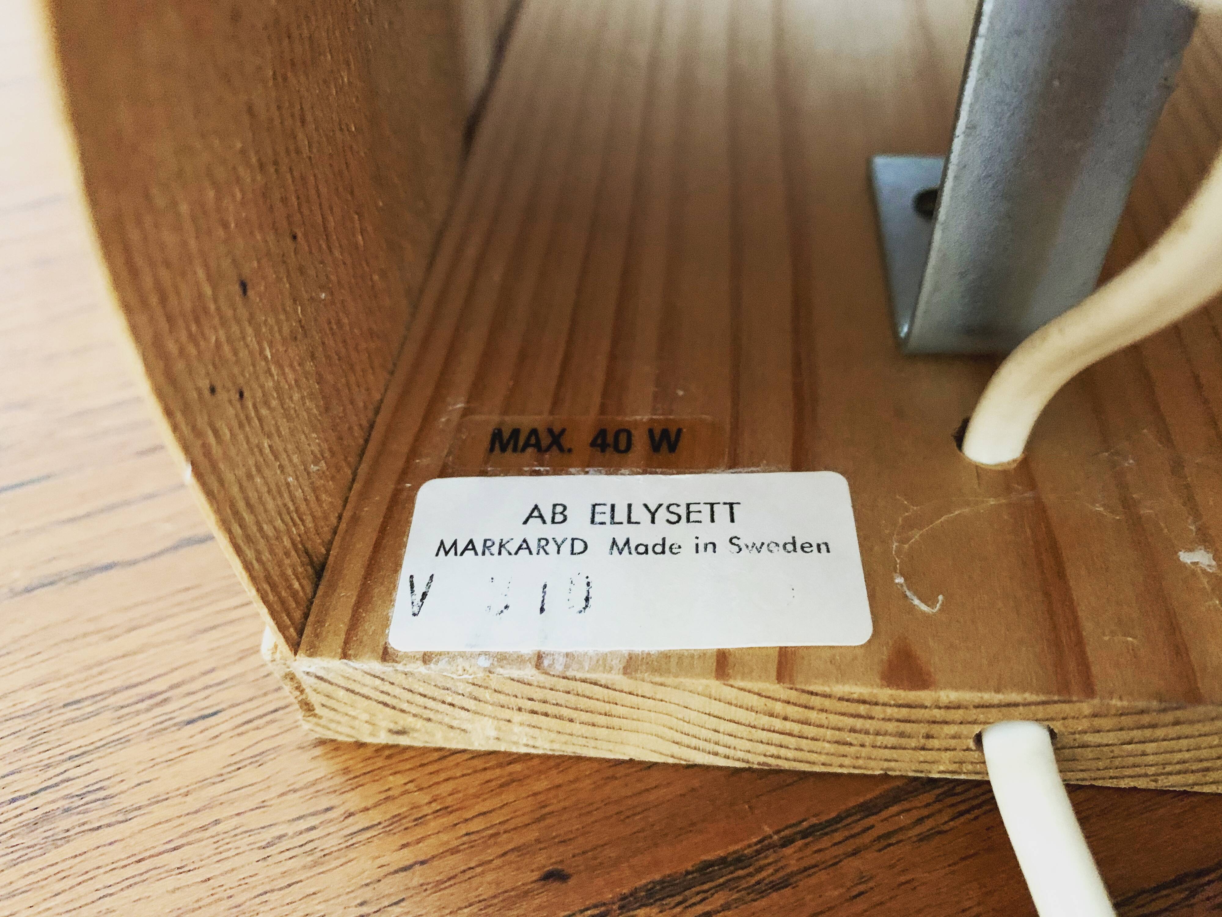 Swedish Wooden Wall Lamp by Hans Agne Jakobsson for Ellysett Markaryd