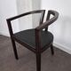 Armchair with armrests in rosewood and faux leather, Denmark, 1960.