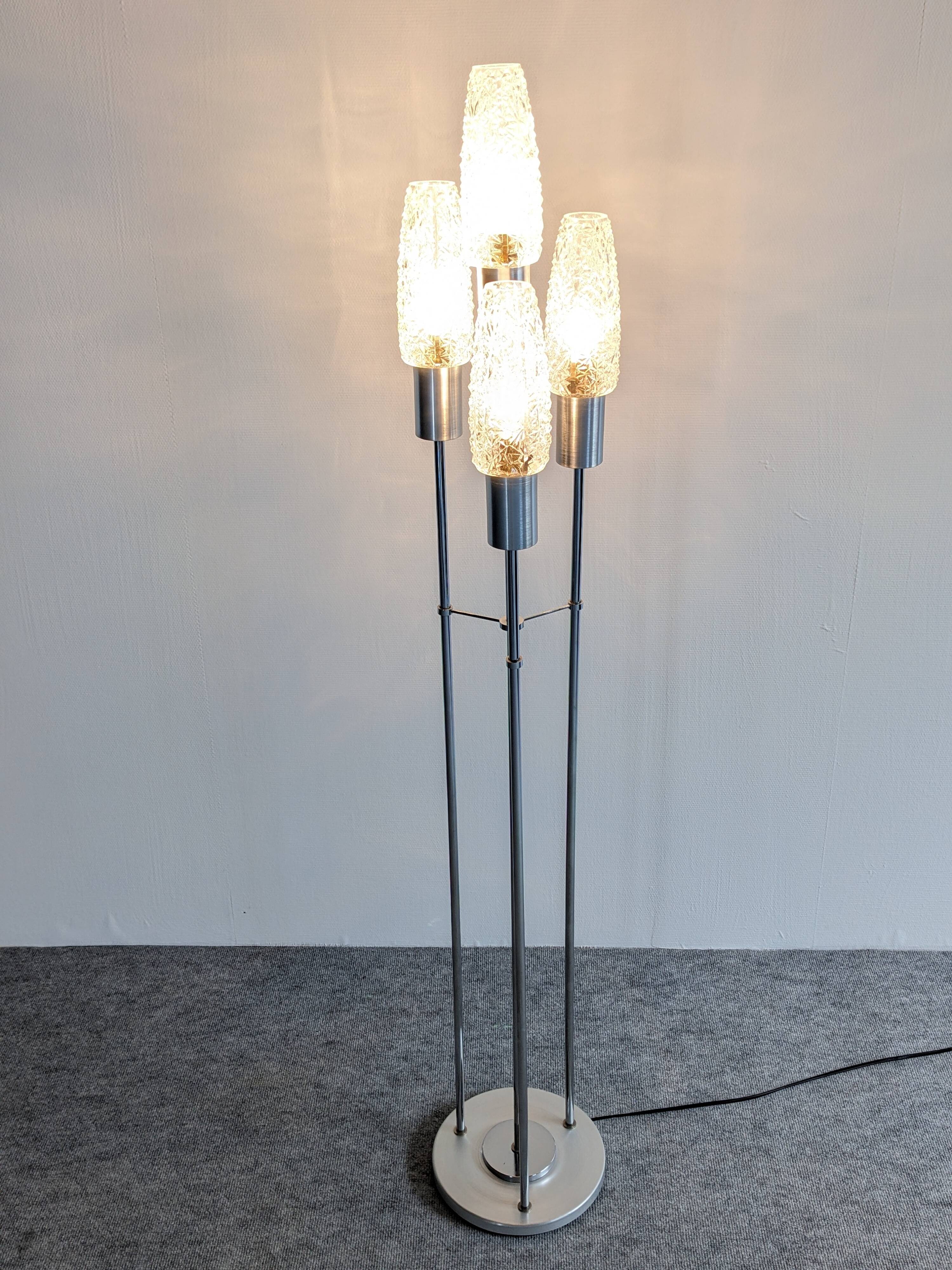 Four-light staircase lamp, France around 1970.