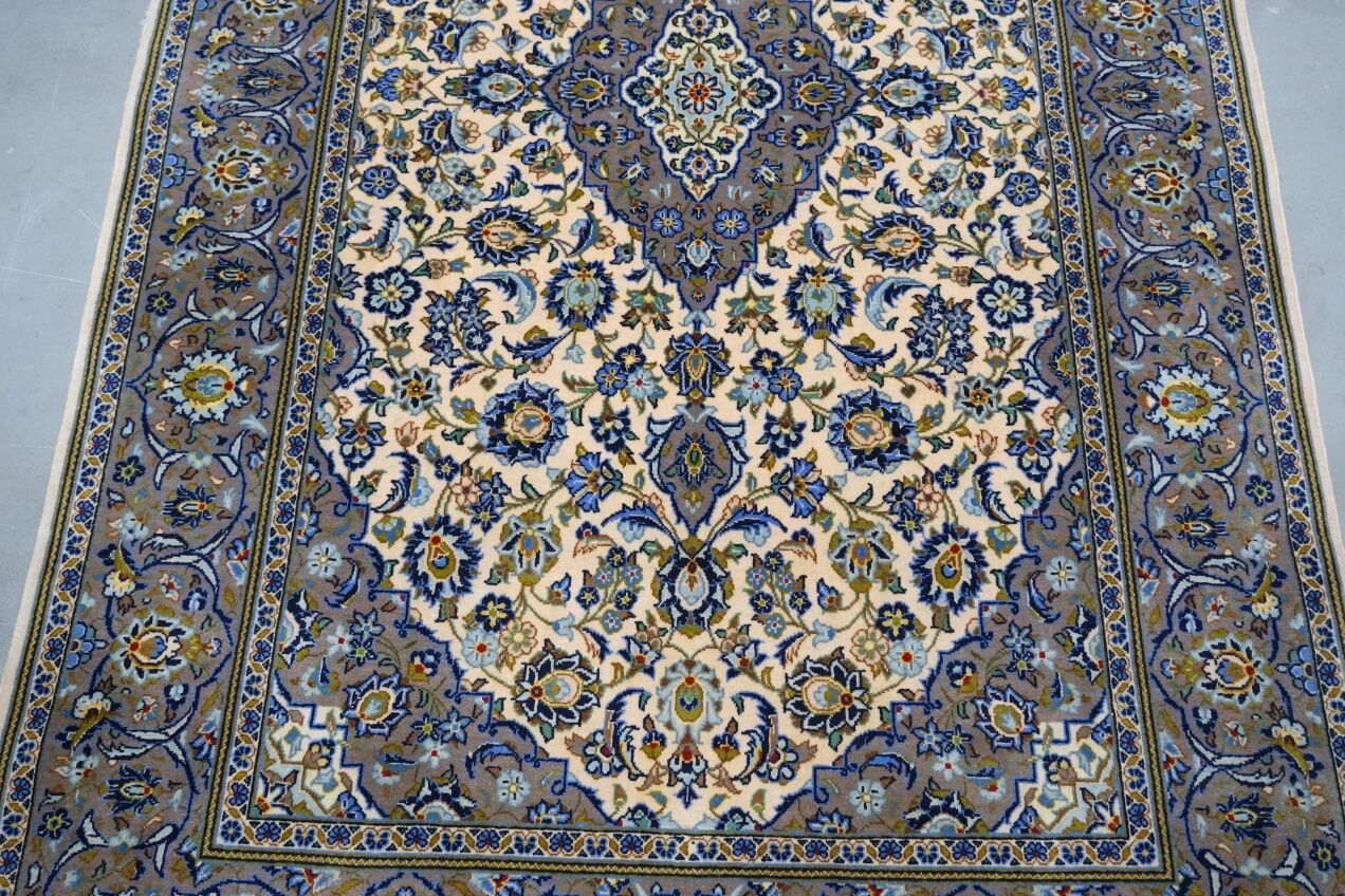 Vintage persian hand-woven keshan carpet ,240x141