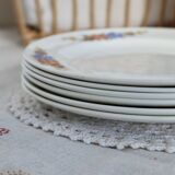 6 Royal Sphinx Maastricht earthenware dessert plates made in Holland earthenware polychrome floral pattern