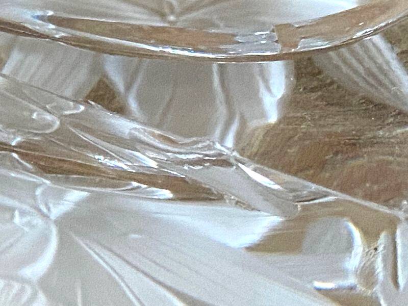 Large Solid Crystal Ashtray France JG Durand Modern Design Art Deco Loft