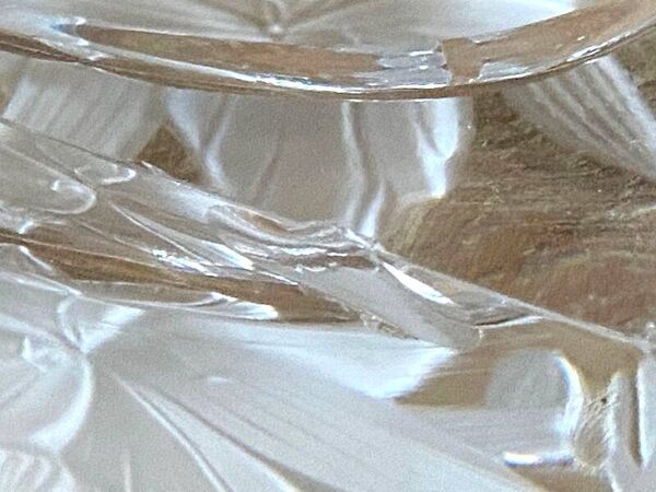 Gros Cendrier en Cristal Massif France J.G. Durand Design Moderne Art Déco Loft