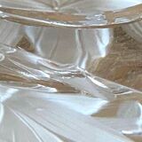 Large Solid Crystal Ashtray France JG Durand Modern Design Art Deco Loft