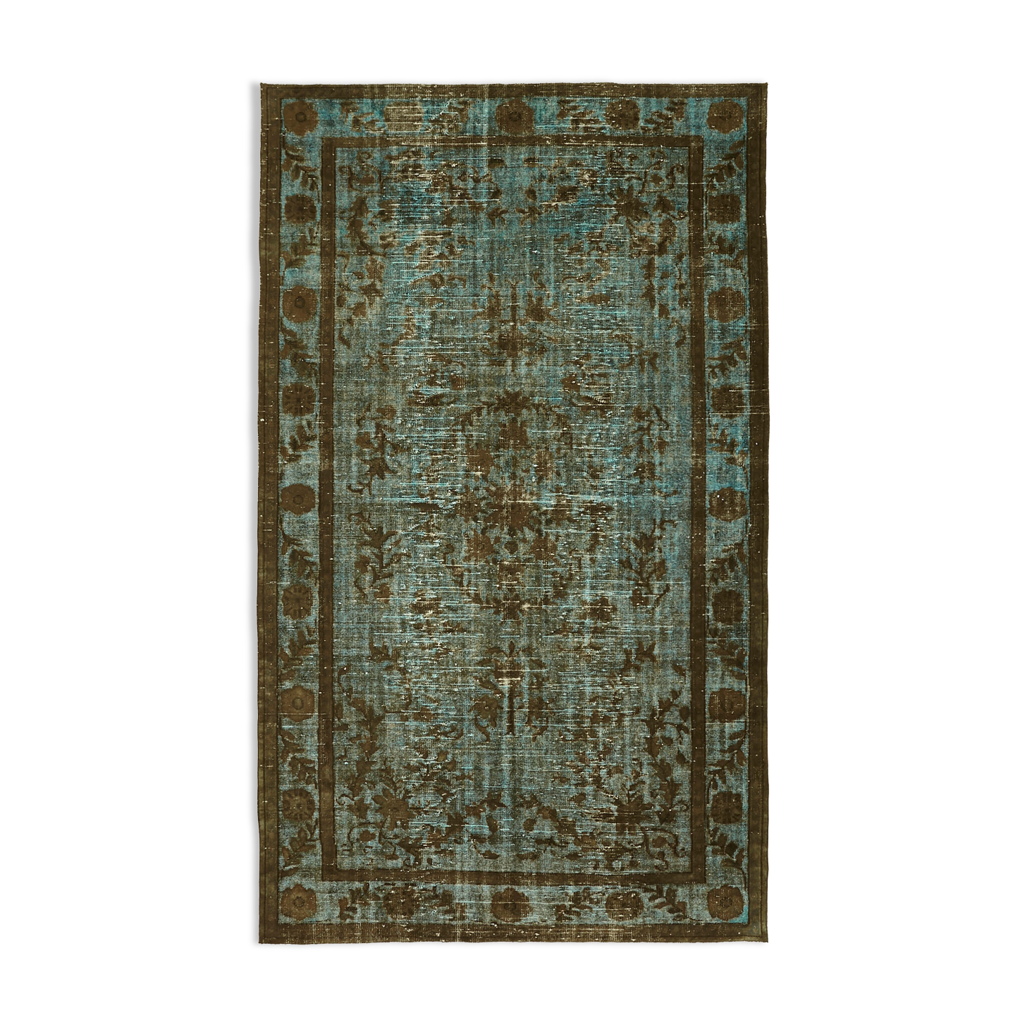 Handmade Hi-Low Pile Turkish 1980s 204 cm x 334 cm Brown Rug