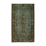 Handmade Hi-Low Pile Turkish 1980s 204 cm x 334 cm Brown Rug