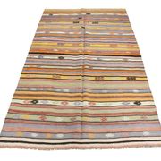 Tapis bohème multicolor en laine, charme artisanal d’Anatolie, 138x226Cm