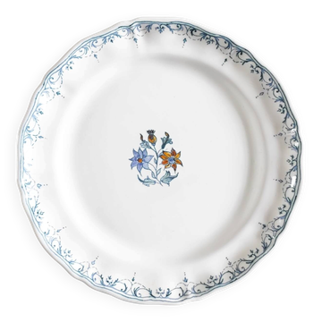 Moustiers earthenware plate with flowers