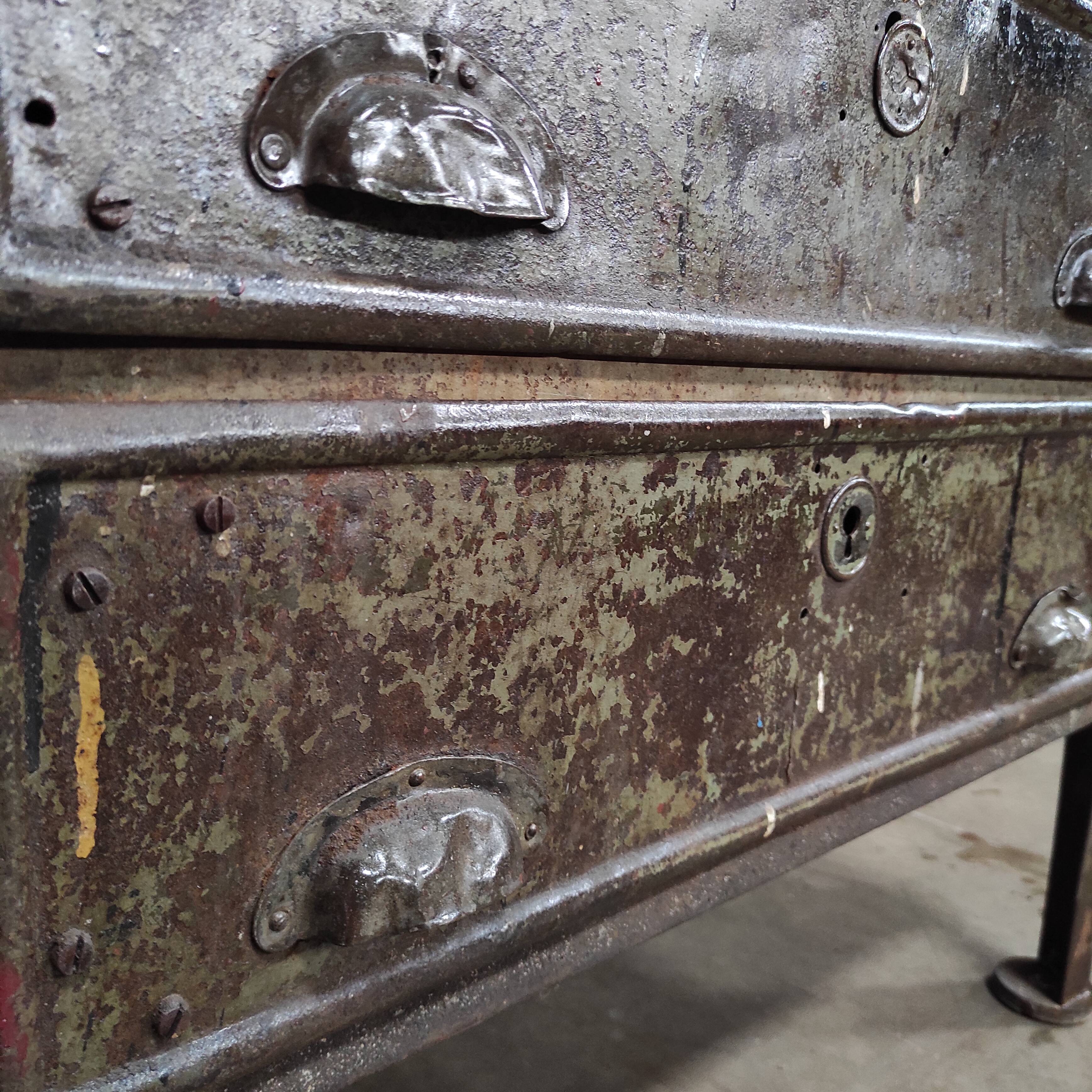 Industrial Workbench | Vintage Metal & Wood Workshop Table