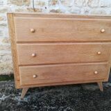 Vintage raw oak chest of drawers