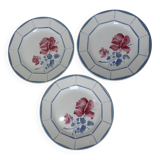 3 assiettes dessert de Digoin Sarreguemines modèle Malmaison