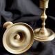 Pair of brass candle holders