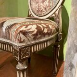 Chairs in Lacquer and Ikat Damask Upholstery, Set of 2