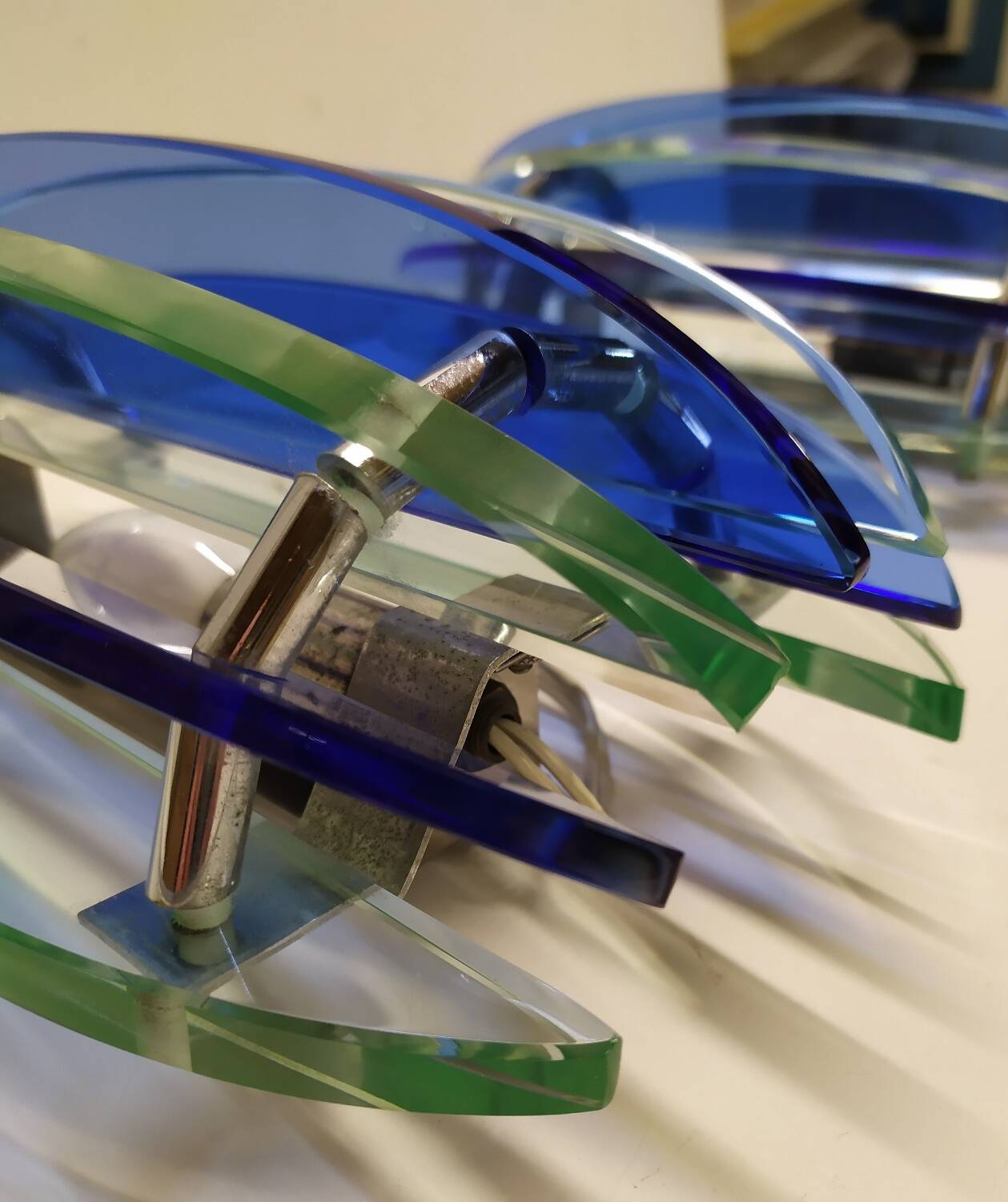 Two Veca wall lights, Italy, 1970s.