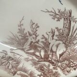 Plat ovale en terre de fer modèle Chasse