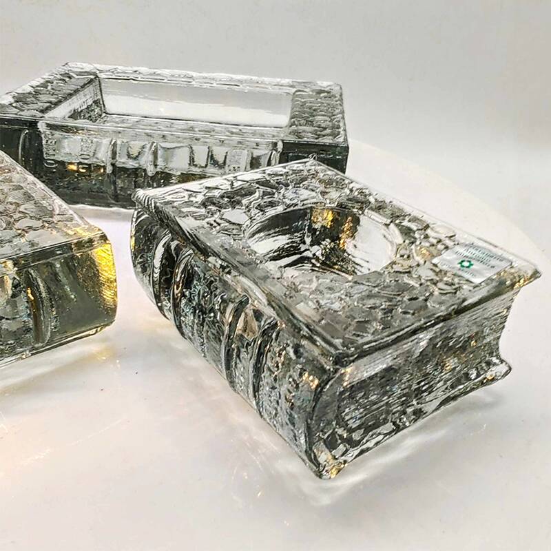1970s very Rare Set of 3 Book shaped Ashtrays in Murano Glass by Antonio Im