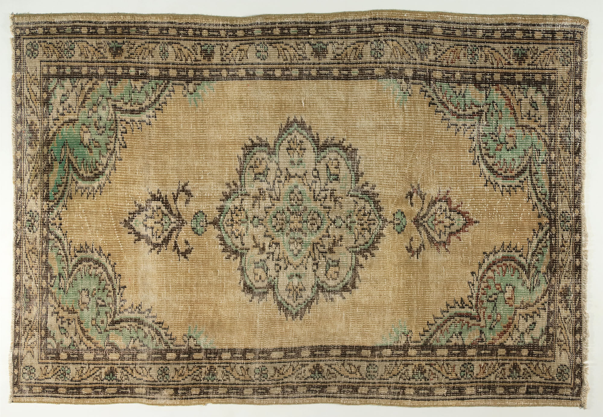 Anatolian handmade vintage rug 217 cm x 145 cm