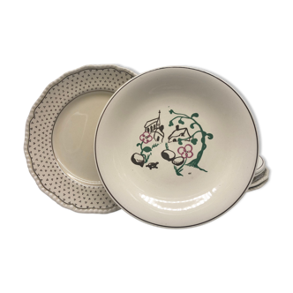 Series of 6 mismatched dessert plates (Salins/Royal Doulton)