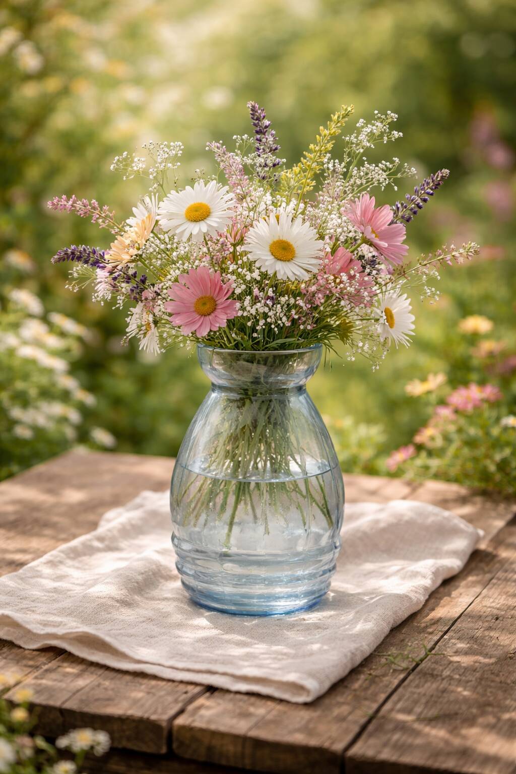 Pastel blue hyacinth vase