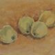 Oil on panel "Four Apples" by Torgny Karlsson