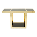 Italian console brass black opaline glass 1970s
