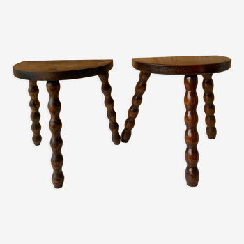 Duo of cowherd stools