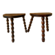Duo of cowherd stools